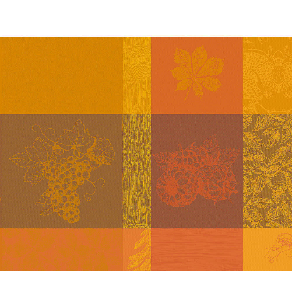 MILLE BOIS D'AUTOMNE POTIRON - Set  pur coton orange 40X50