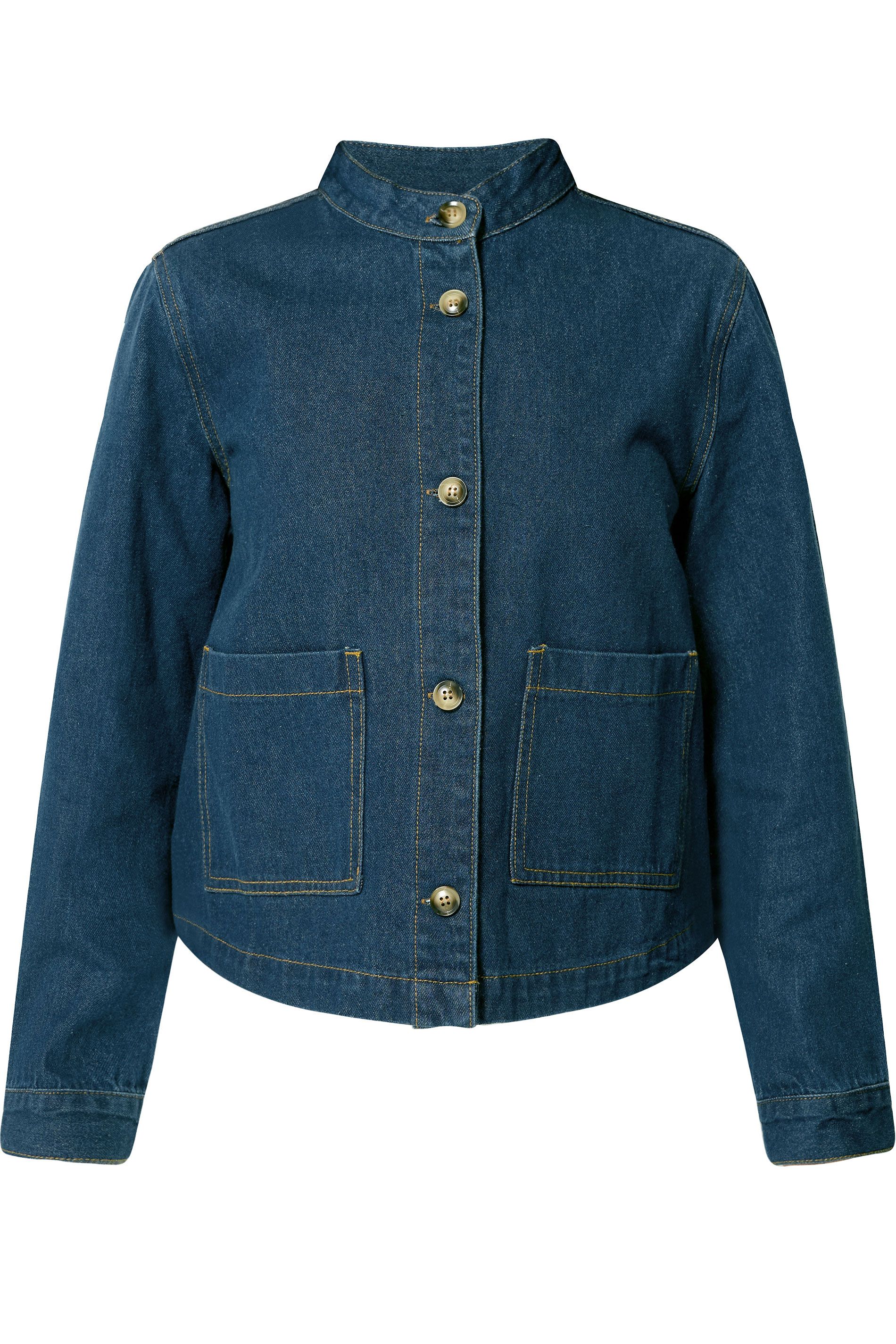 PixieGirl Petite Collarless Denim Jacket
