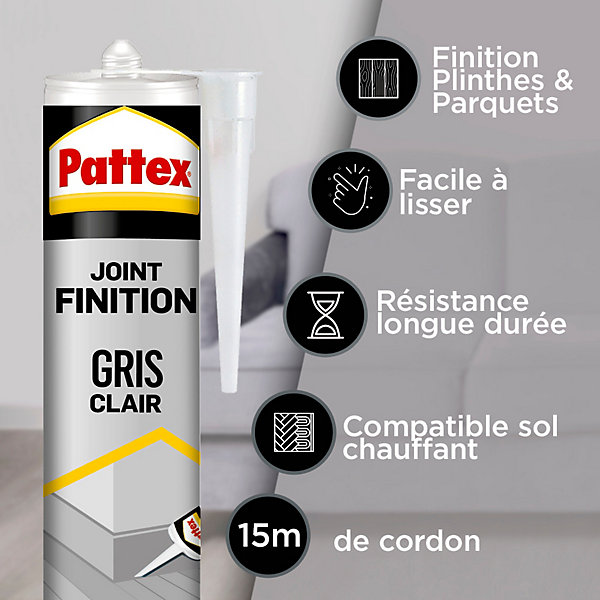 Joint de finition Pattex gris clair 280ml