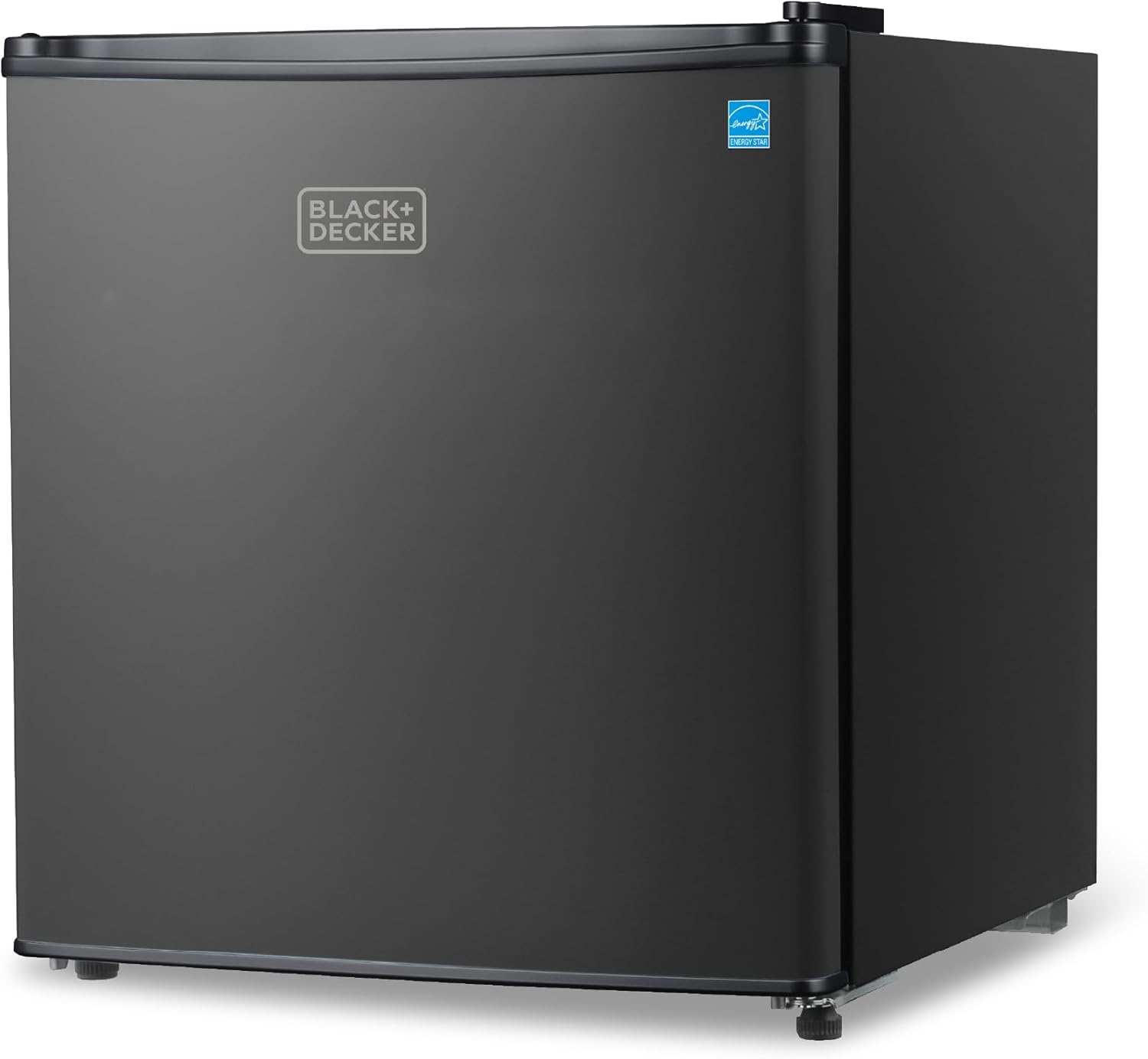 BLACK+DECKER 1.7 Cu. Ft. Compact Refrigerator, ENERGY STAR Certified, Single Door Mini Fridge with Chiller Compartment, Personal Fridge for Home or Dorm Room, R600a Refrigerant, BCRK17B, Black
