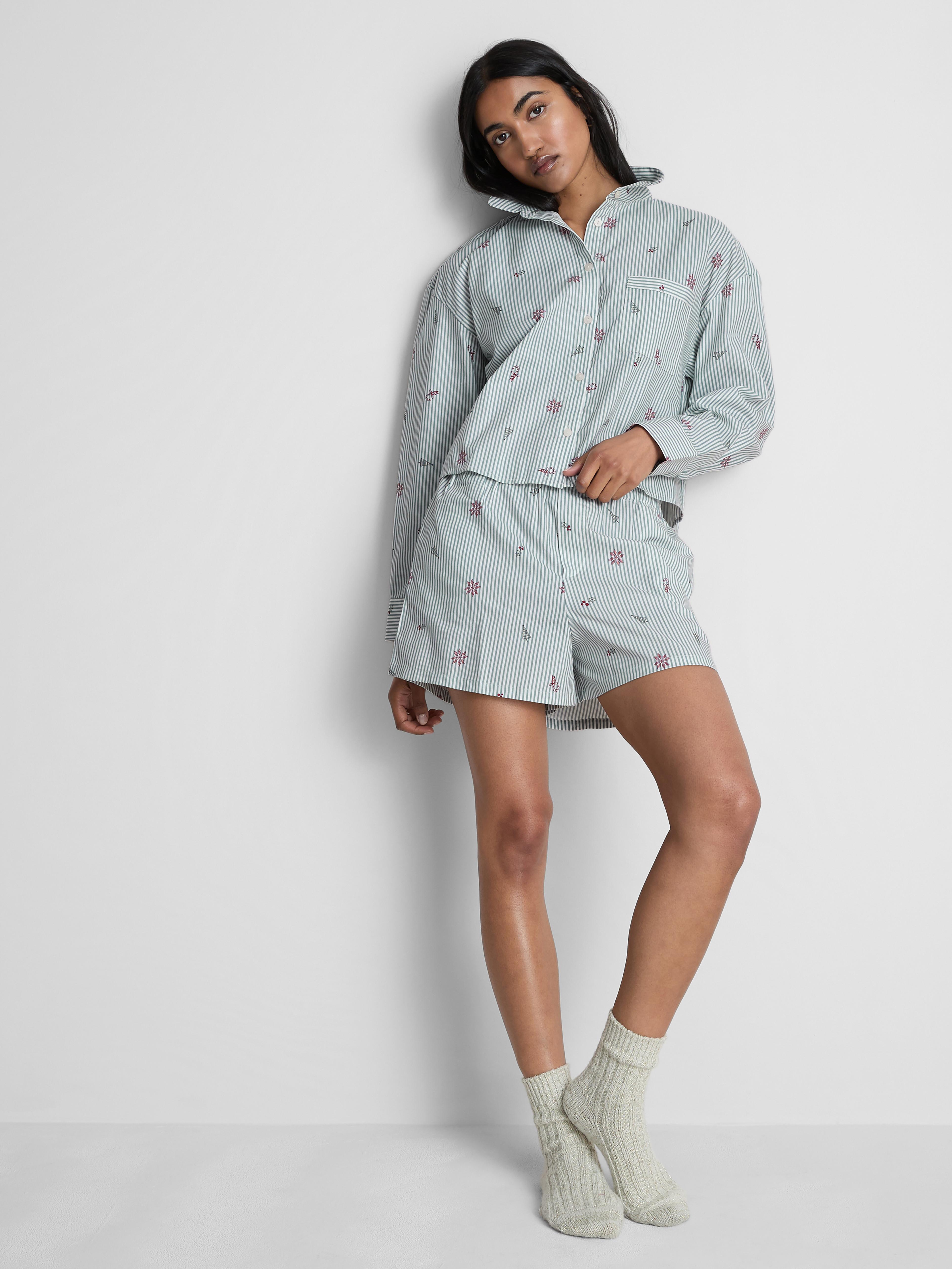 Christmas Cotton Printed Pajama Shorts