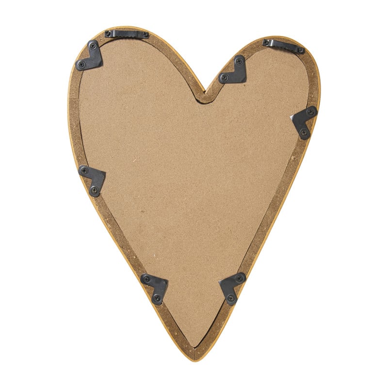 Spiegel rotan hart - bruin - 30x40 cm