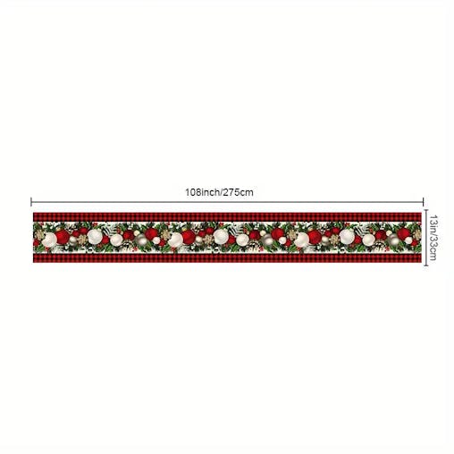 NNETM Red & Black Buffalo Check Plaid Christmas Table Runner