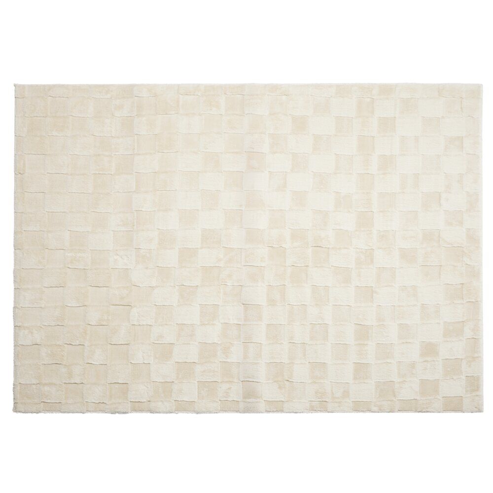 Tapis rectangulaire texturé polyester beige 120x170cm (2 modèles)