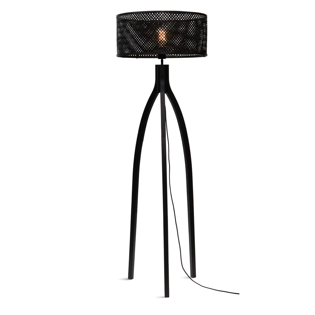 GOOD&MOJO vloerlamp Java - zwart - Ø50cm