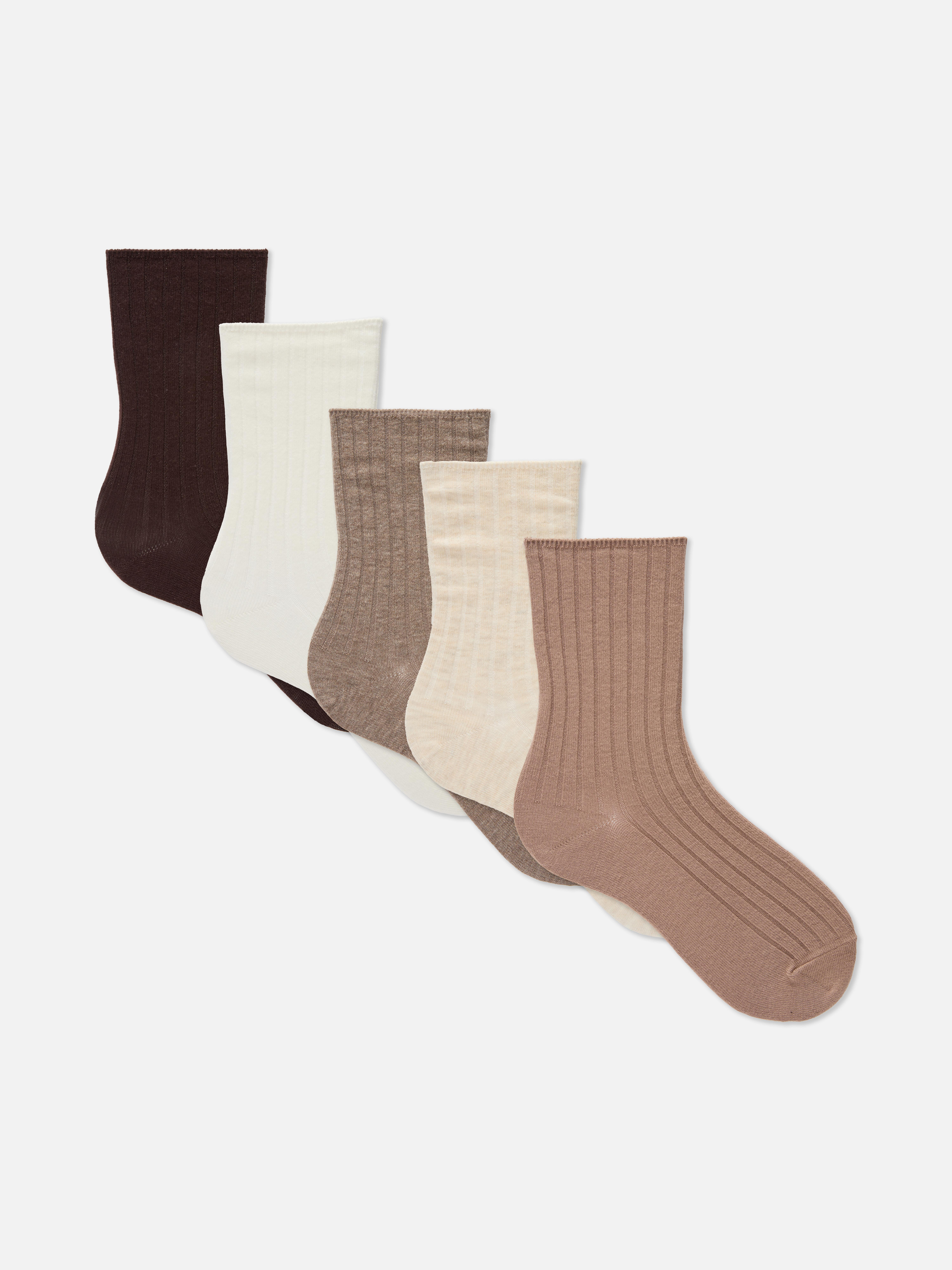 5pk Cotton-Rich Mixed-Color Crew Socks