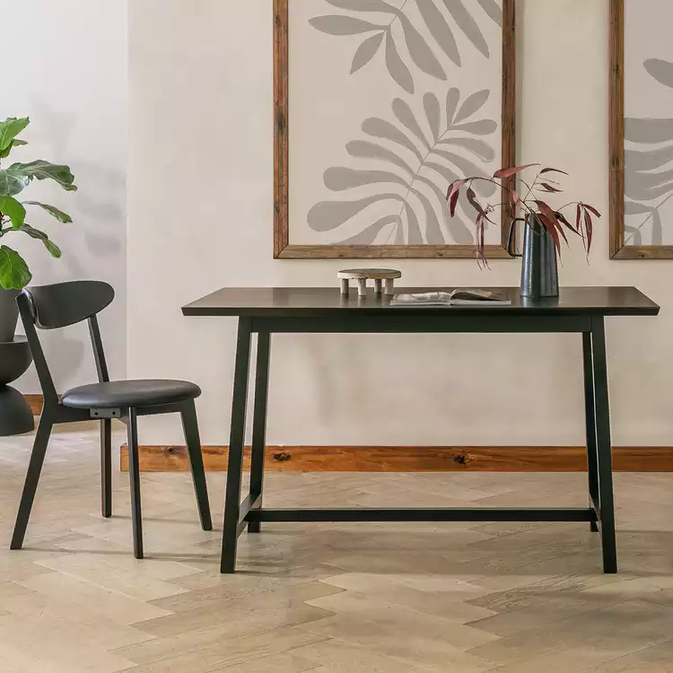 Habitat Kyoto Solid Wood Dining Table - Black