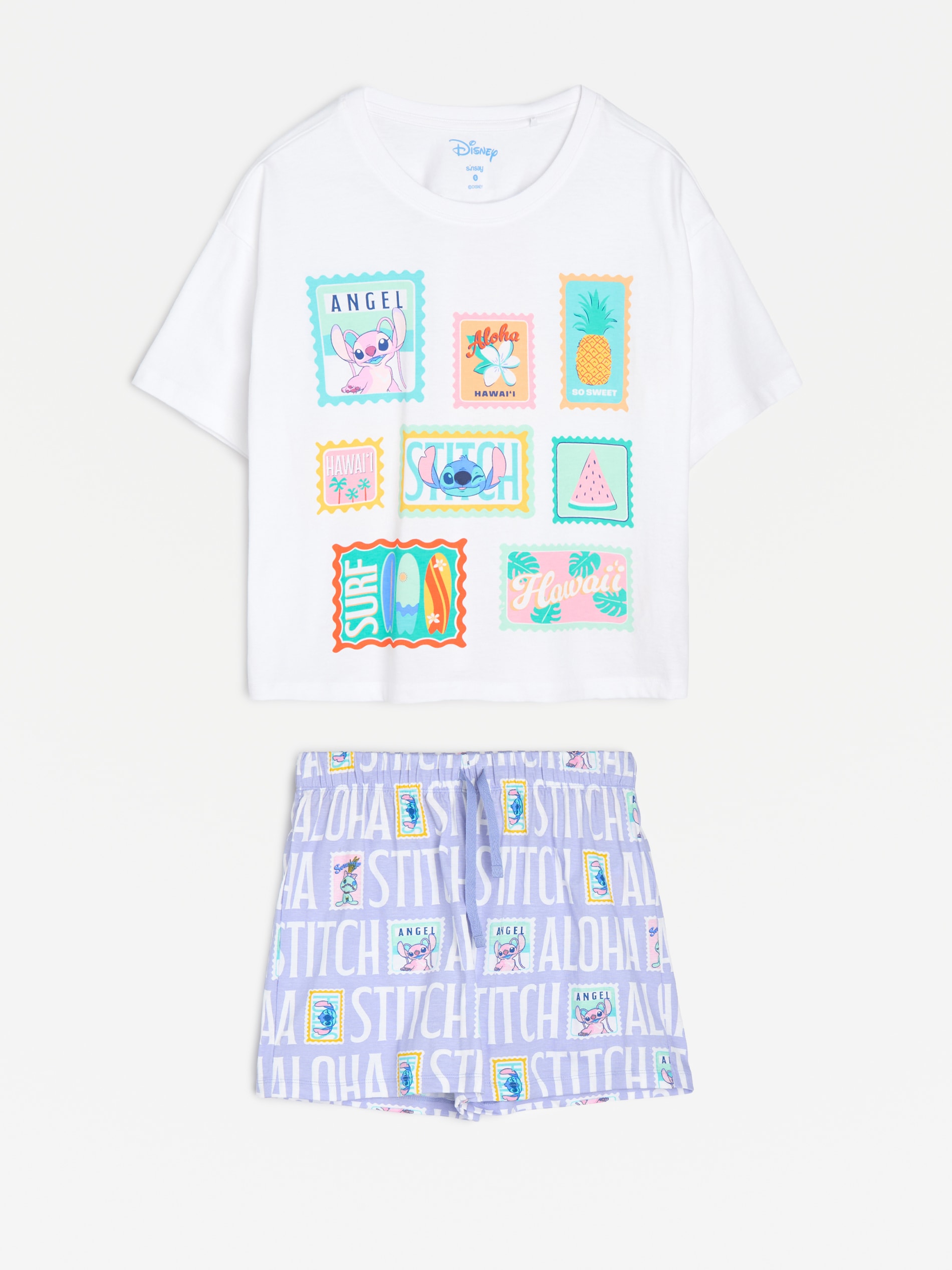 Bawełniana piżama dwuczęściowa z nadrukiem Stitch