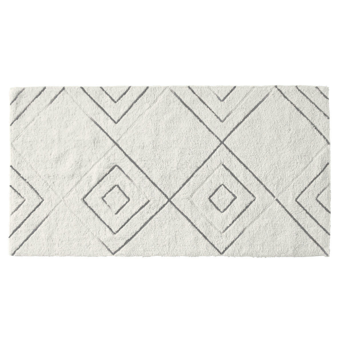 URBAN - Tapis de bain coton fantaisie ivoire 60x120cm