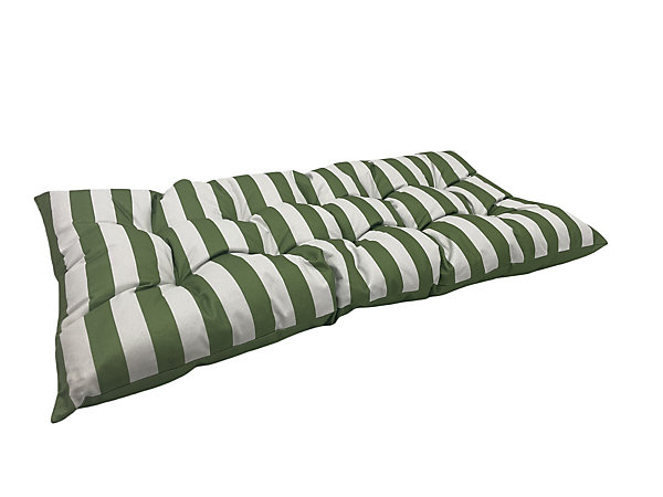 Matelas de sol rayé vert L.120 x l.60 x ep.5cm Ornami