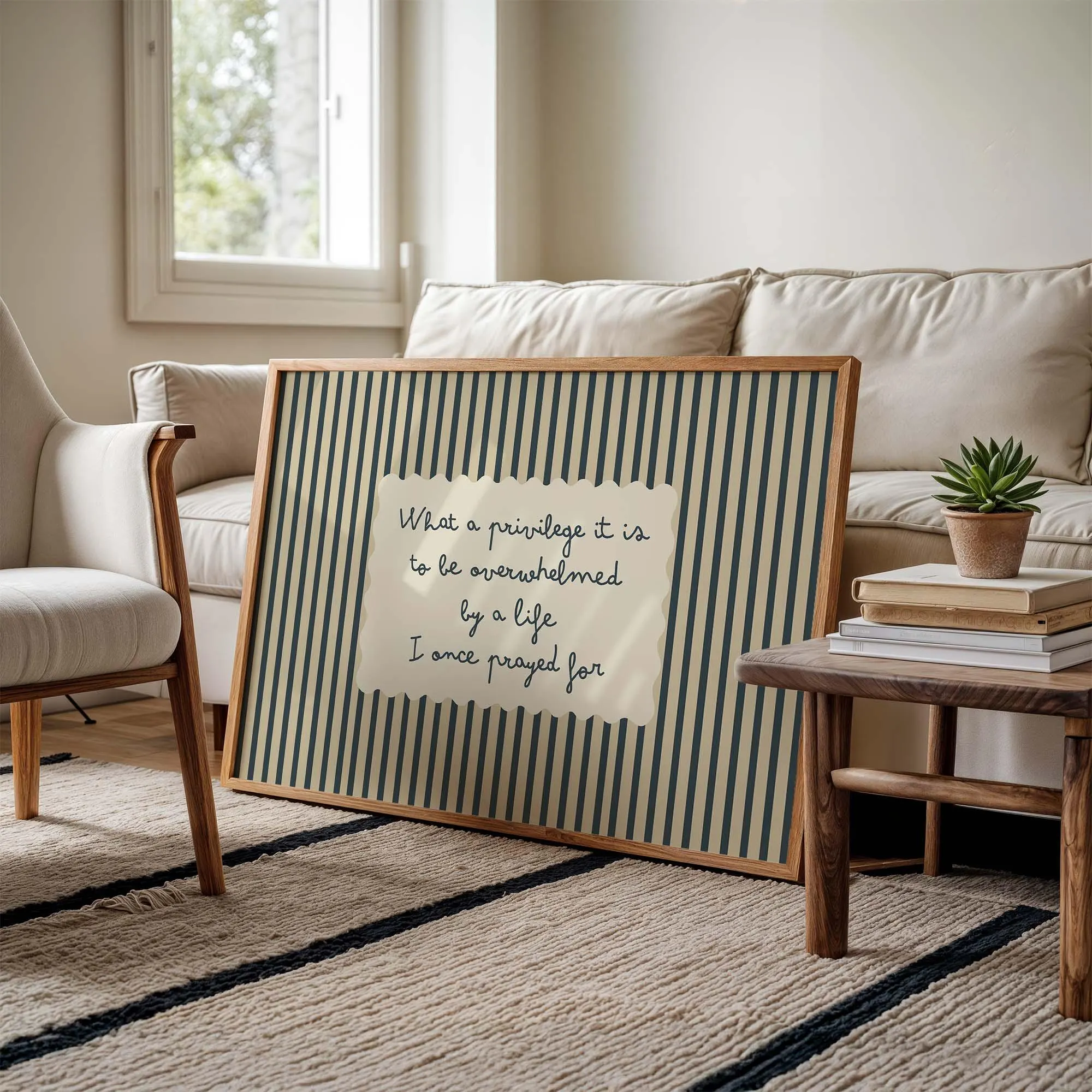 What a Privilege It Is Wall Art, Inspirational Life Quote Poster, Retro Striped Print, Gratitude Home Decor, Encouragement Gift