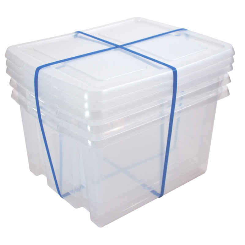 Box de rangement Nesta avec couvercle transparent 32 L 3 pièces SUNWARE