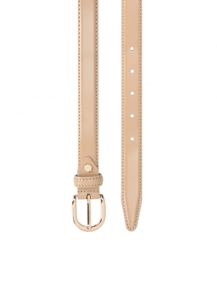 Elegant narrow belt with rounded buckle