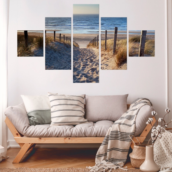 Obraz 5-Częściowy MORZE Wydmy Piasek Efekt 3D 150x90cm