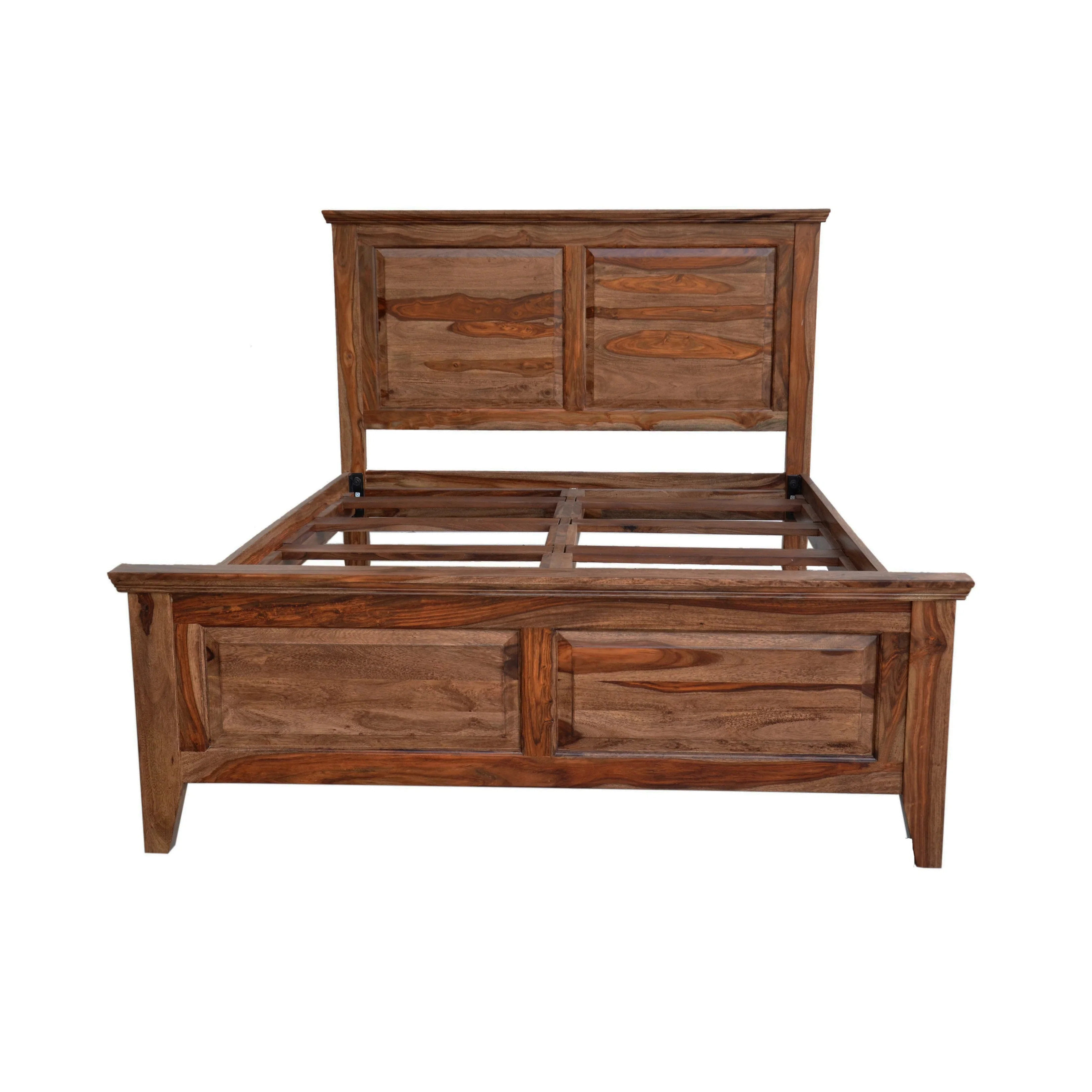 Porter Designs Sonora Traditional Solid Sheesham Wood Queen Bed, Harvest
