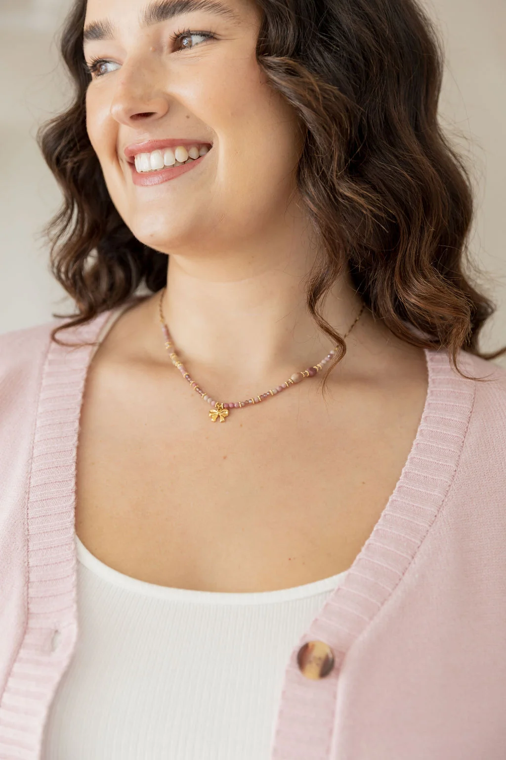 Beaded +  Pendant Chain Necklace - Multi