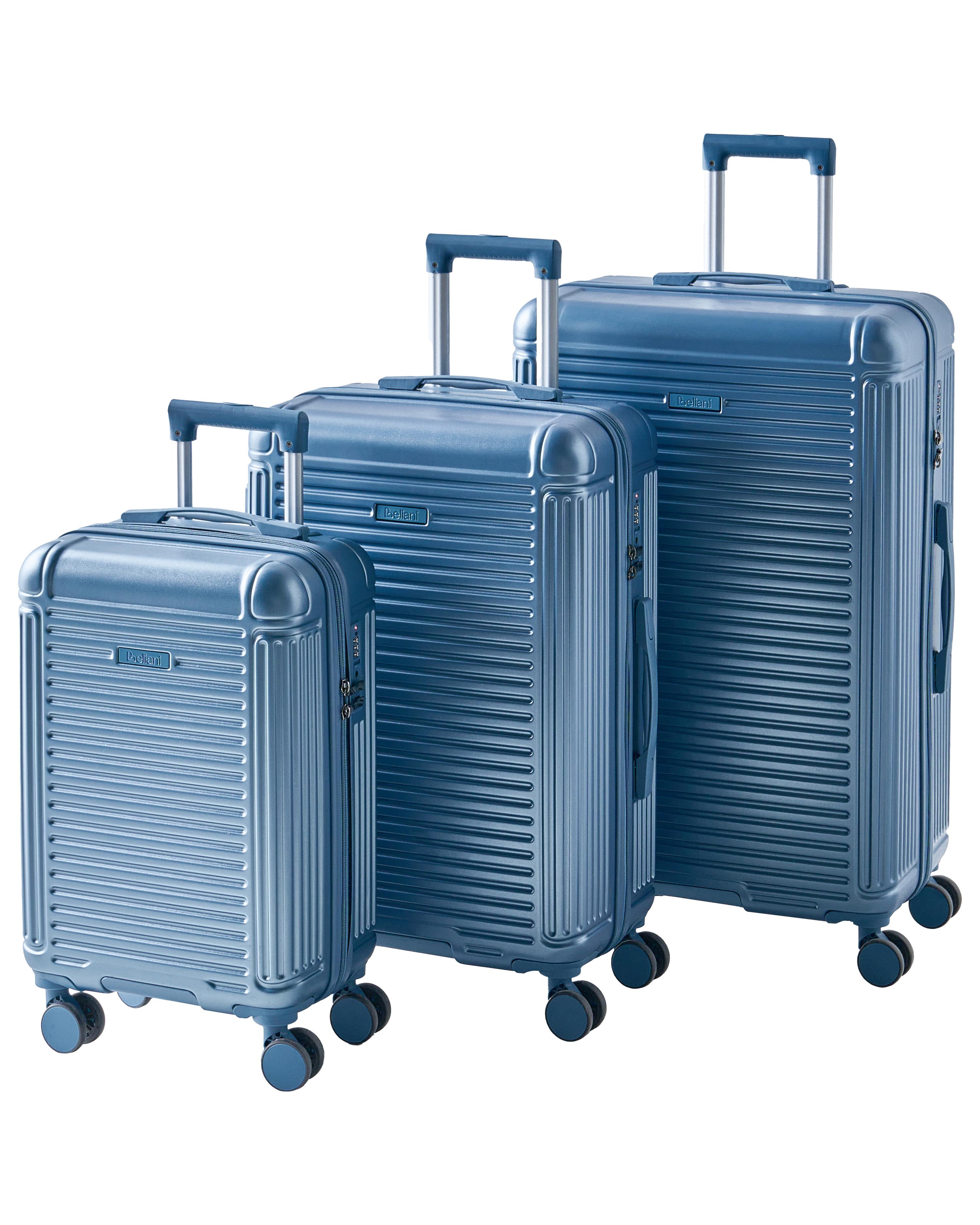 Set of 3 Hard Shell Suitcases MYNTIS Blue