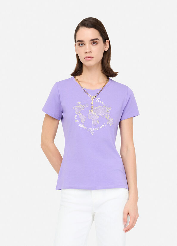 T-shirt con stampa laminata