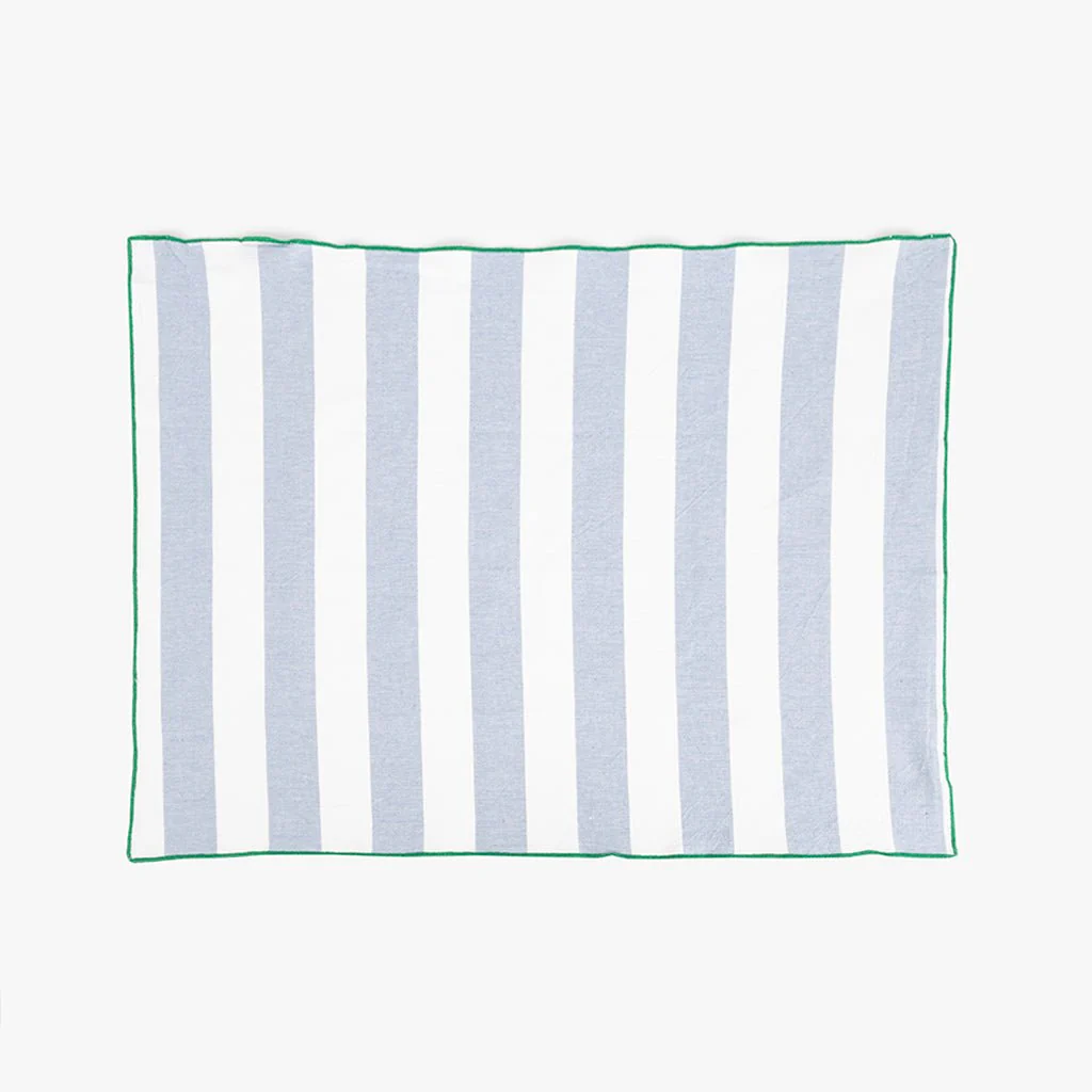 Conjunto de dois Panos de Algodão Riscas Azul e Verde TÂNGER