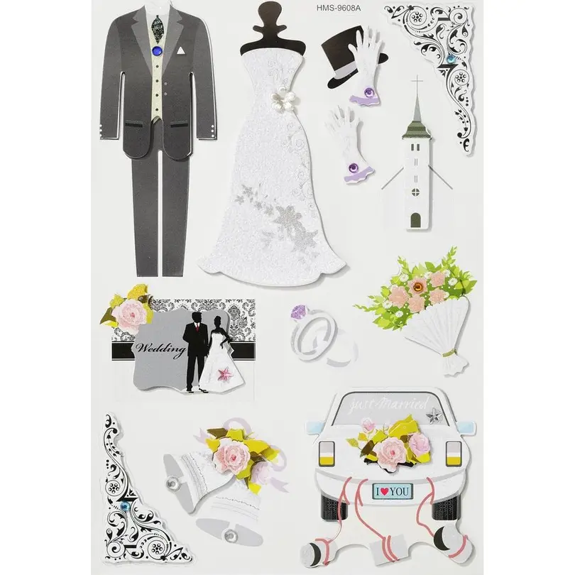 Sticker 11-teilig Hochzeit