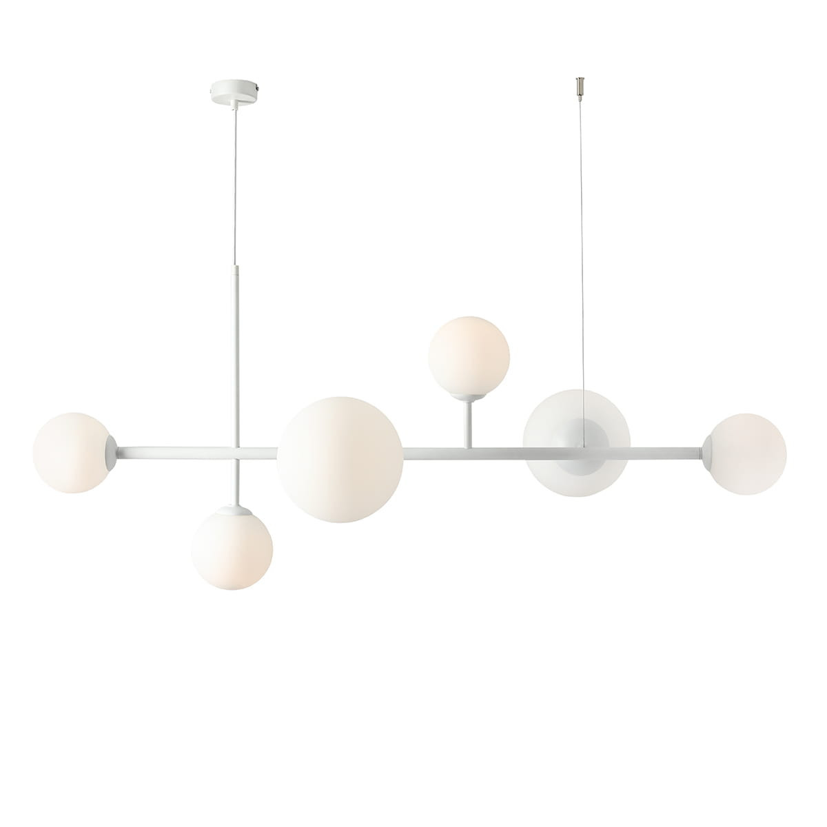 Lampa wisząca biała Dione 6xE14x15W wym: 110x130x62 cm Aldex