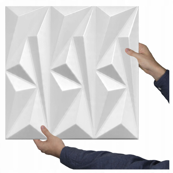 Białe Panele Ścienne 3D Kasetony Sufitowe Topaz Geometryczne 50X50Cm