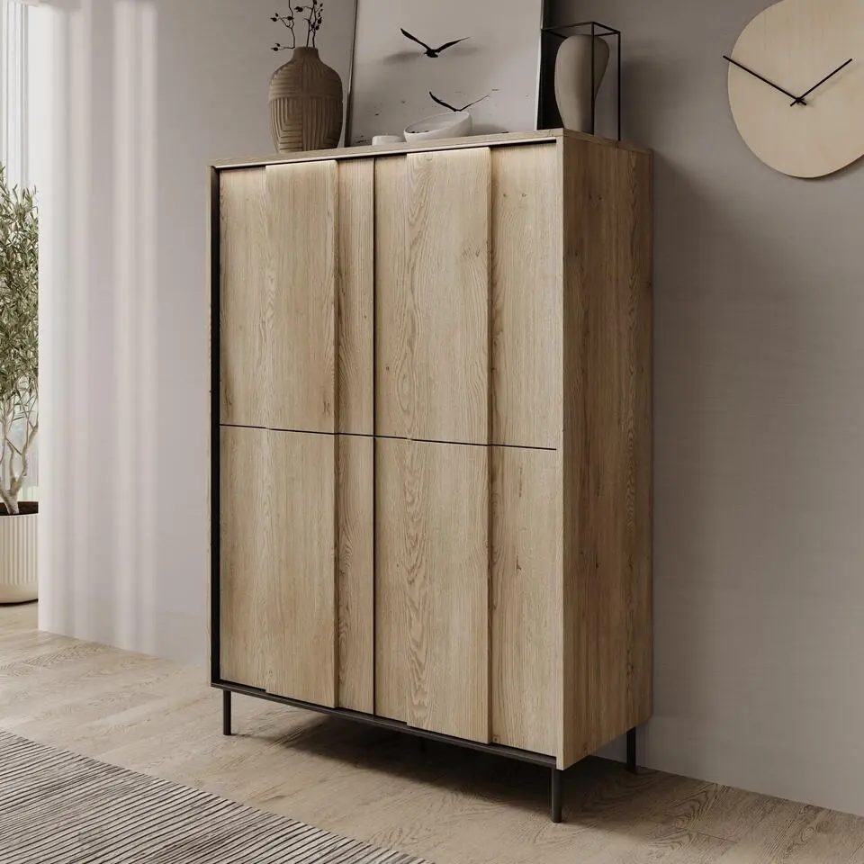 Meubella - Tarello - Dressoir - Eikenpatroon - 99x41x140 cm