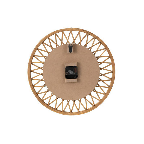 Horloge murale en rotin naturel 40x2.5x40 cm
