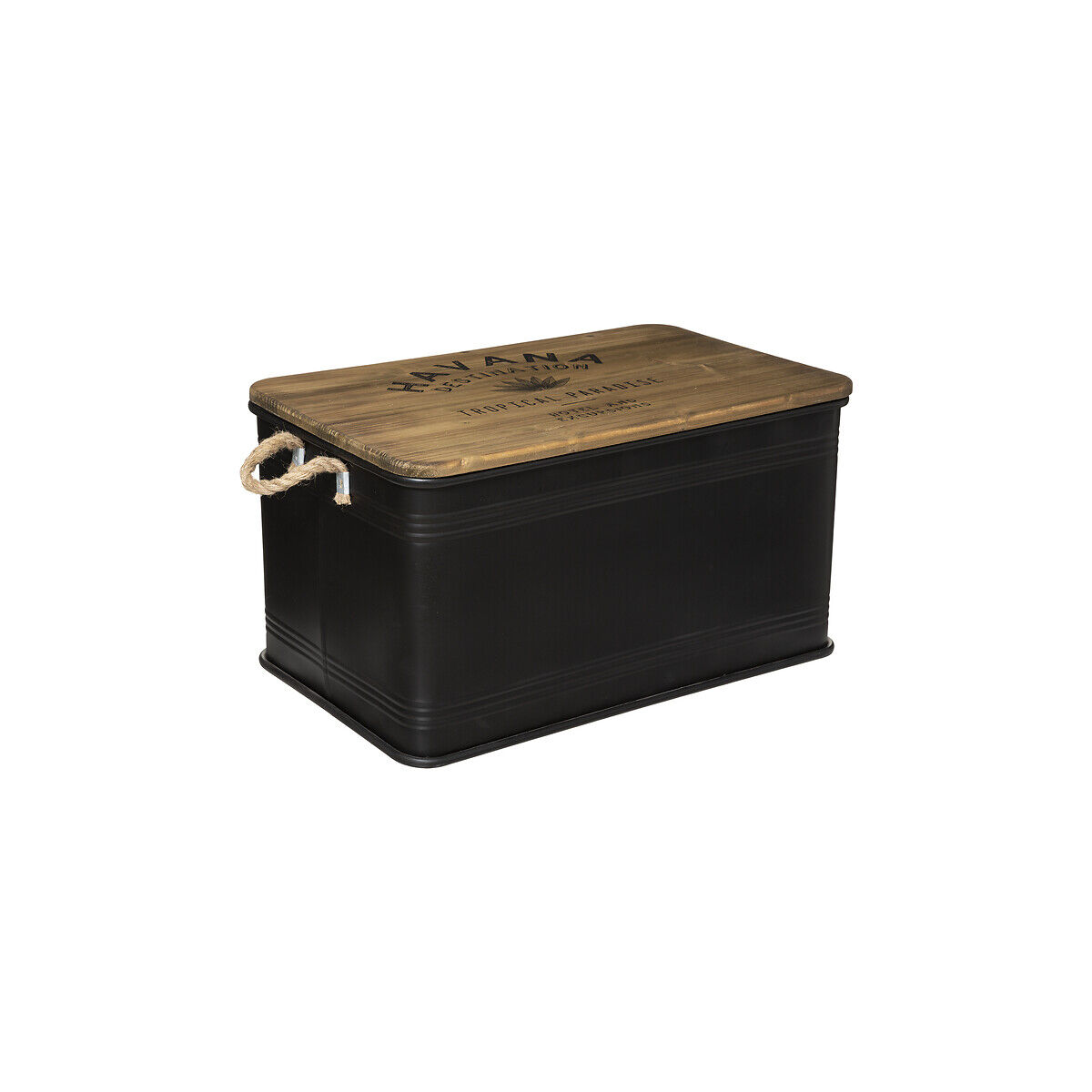 Caixa CUBA preta de metal 33x60cm