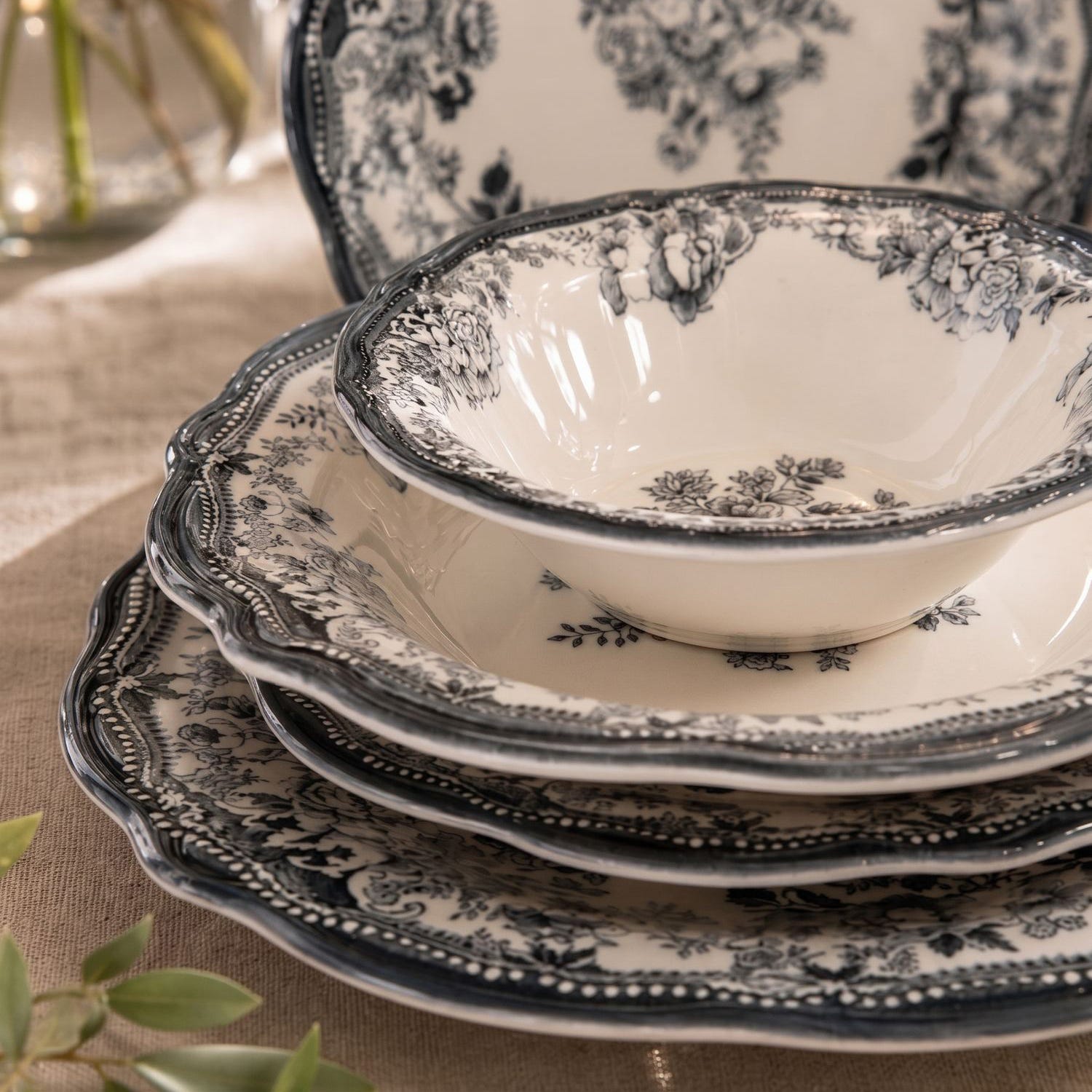 Set 24 piatti Velour antracite