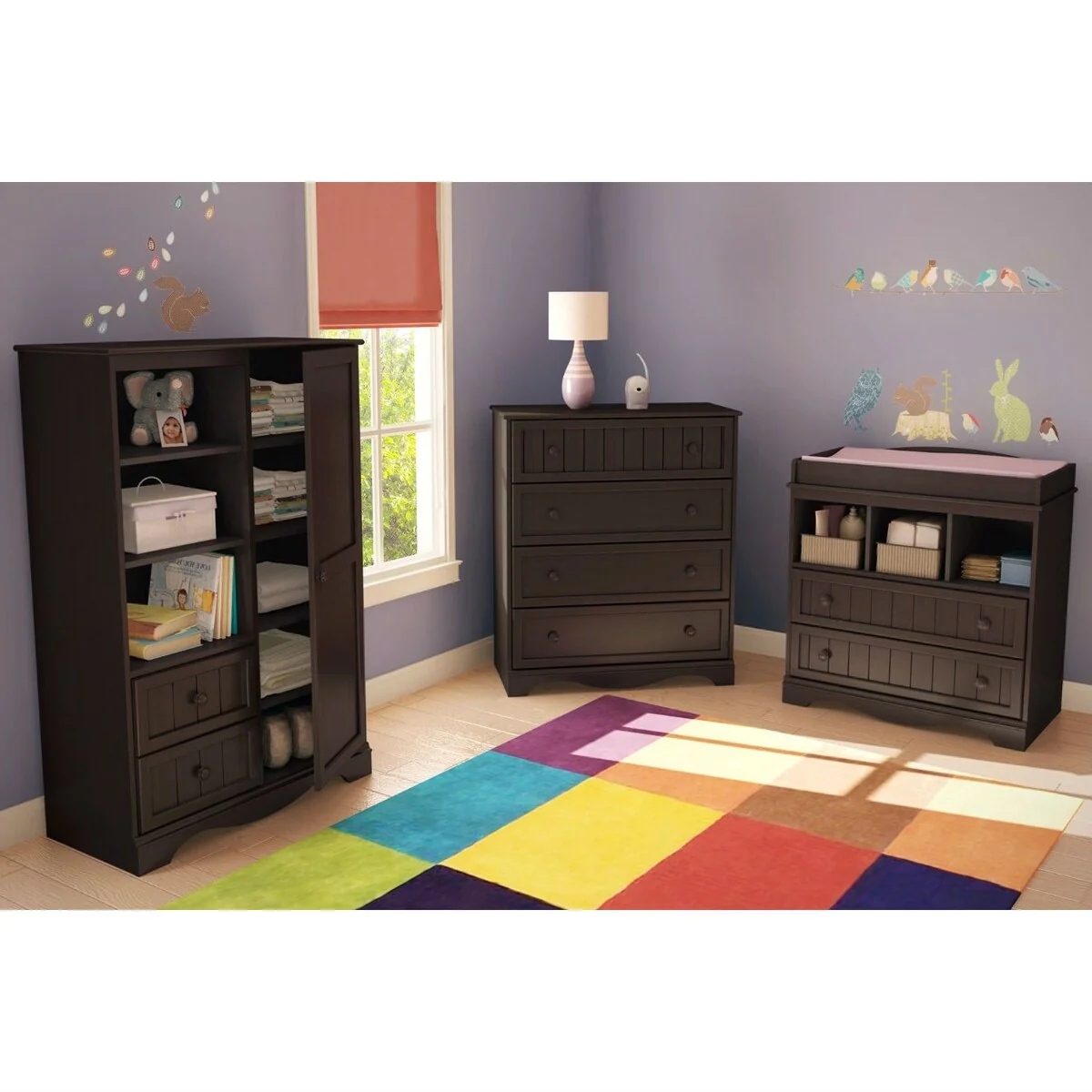 Daily Boutik Espresso Wood Baby Diaper Changing Table with 2 Drawers