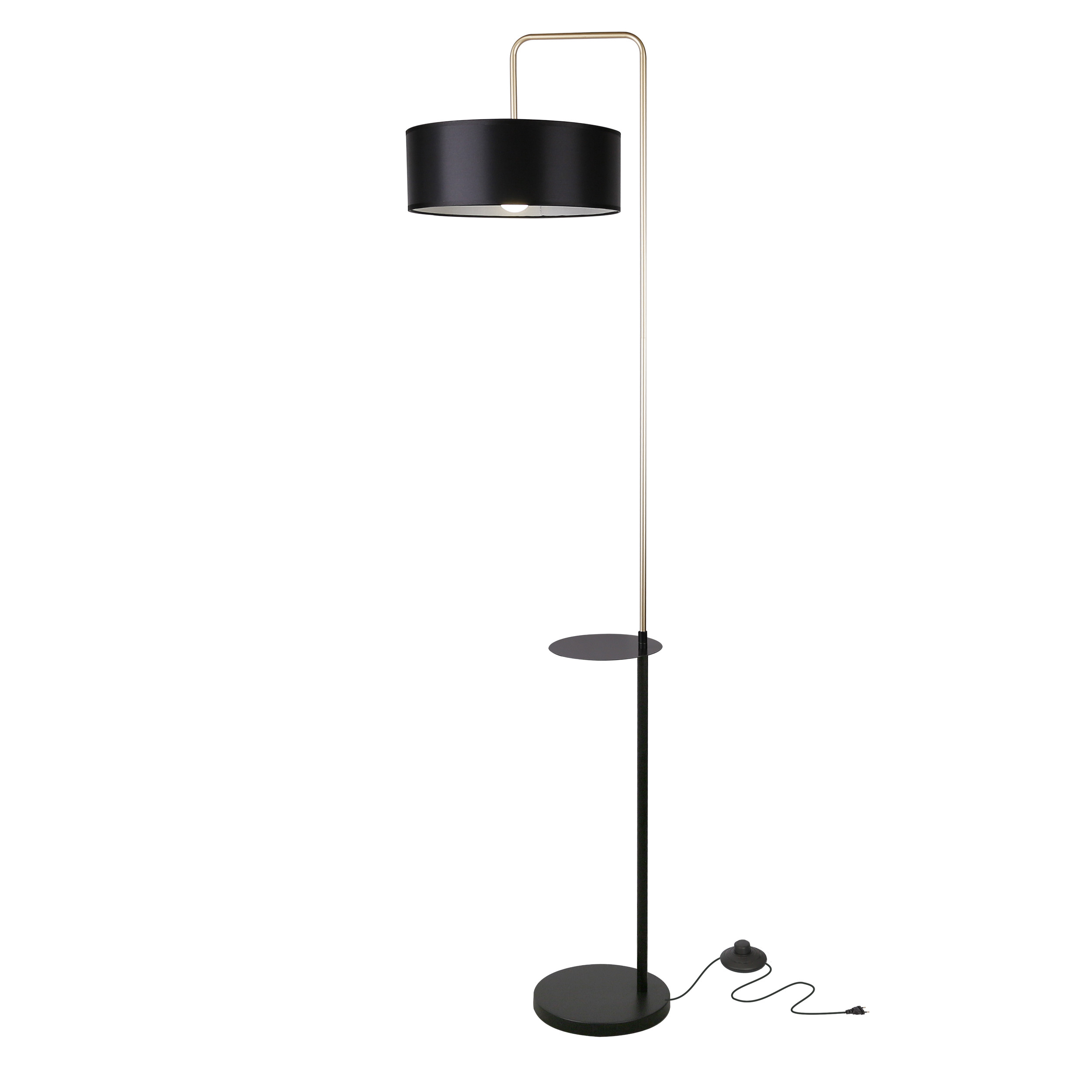 Lampa podłogowa IMPACT czarny złoty matowy 1x40w e27 abażur czarny