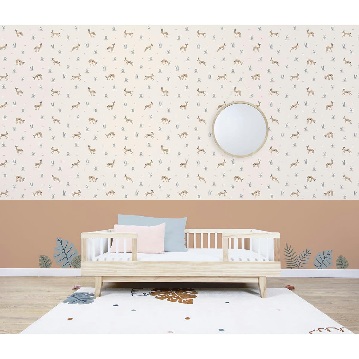 TANZANIA - Tapis feuilles en Coton Multicolore