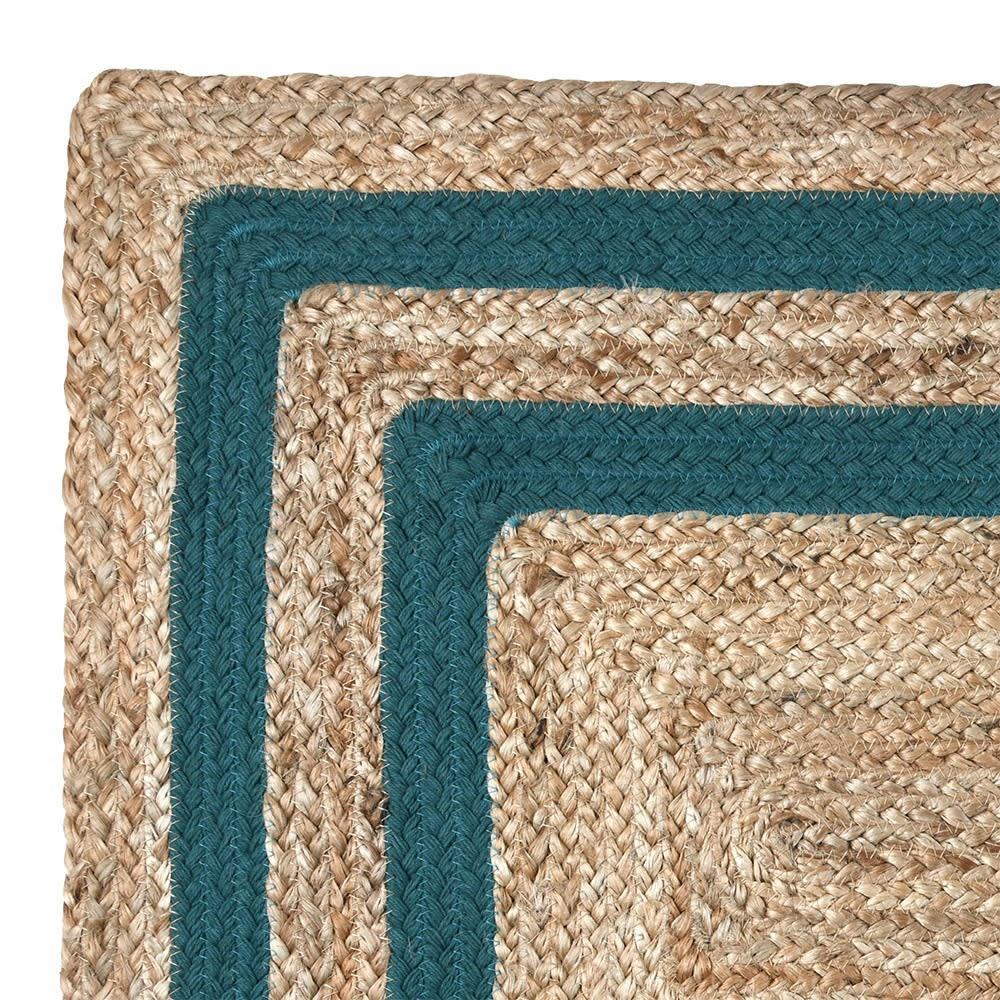 BERRY - Tapis émeraude jute coton 60x90cm