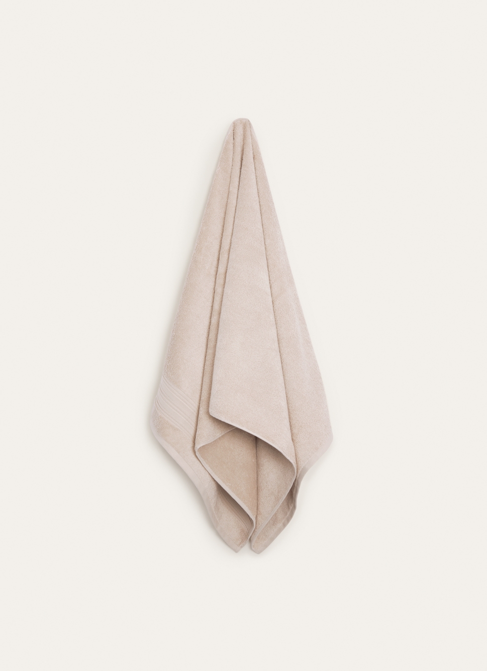 DRAP DE DOUCHE UNI EN COTON BIO BEIGE