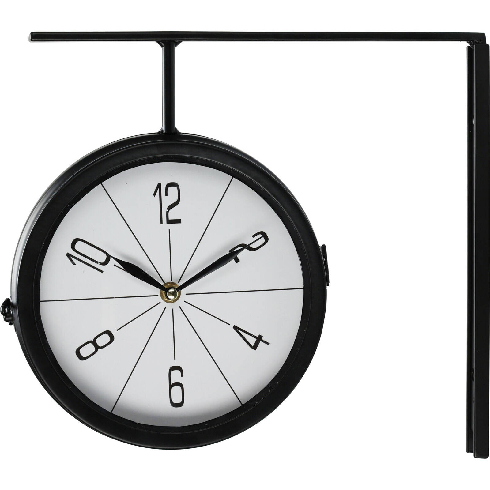 Zegar ścienny loftowy dworcowy, metalowy, Ø 20 cm