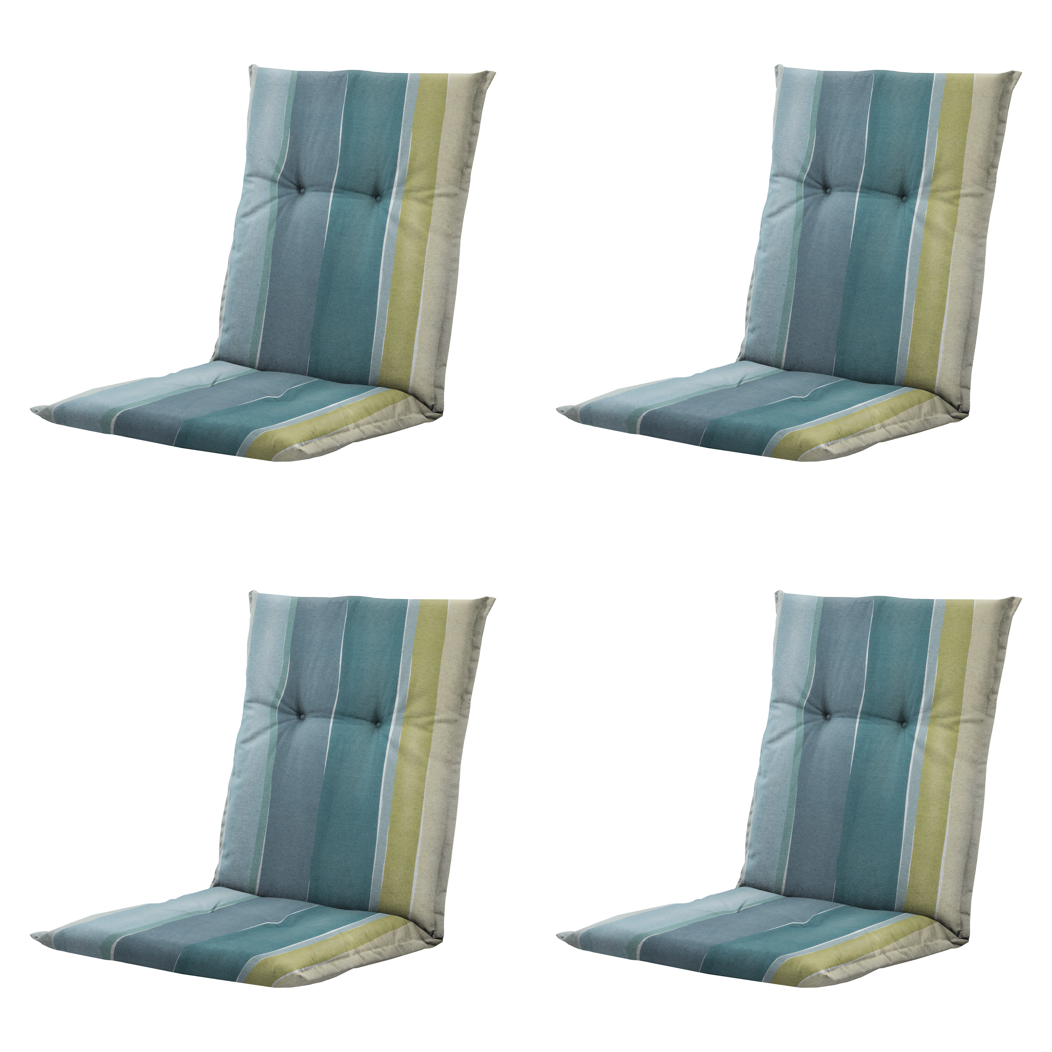 Madison tuinstoelkussen lage rug Nox - mulitkleur - 105x50x6cm - set van 4