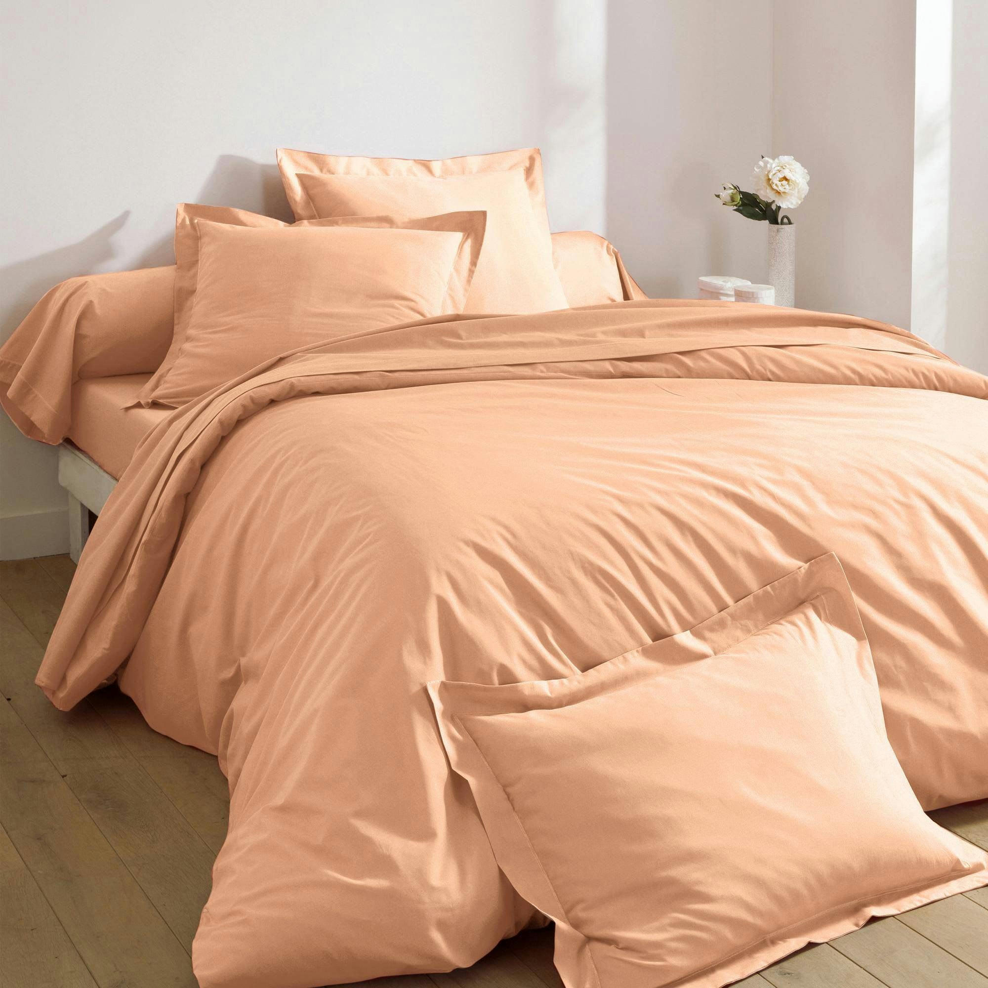 PERCALE 2015 - Drap-housse 180x200x28 rose nude en coton