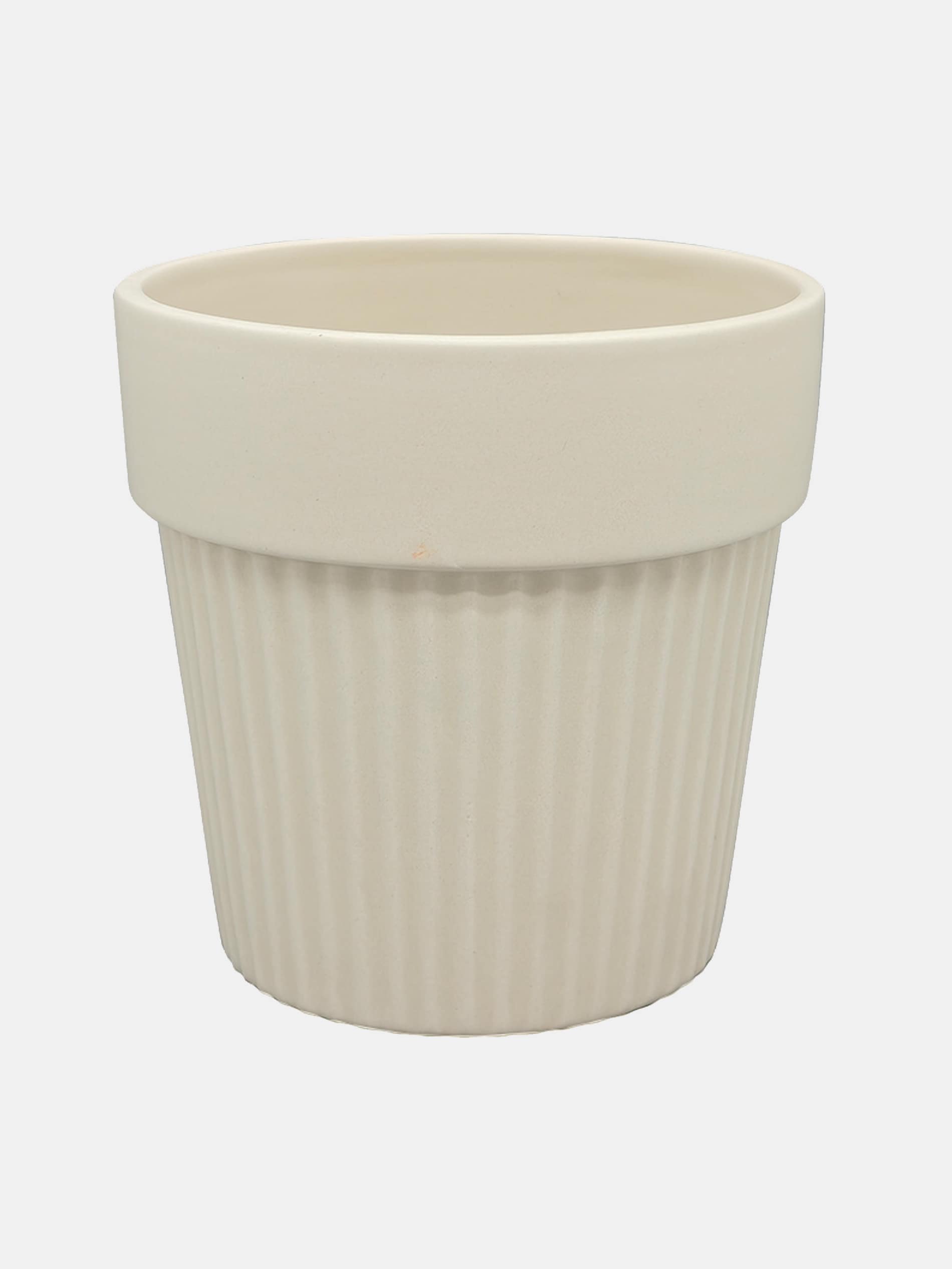 Ceramiczna doniczka z ryflowaniem
