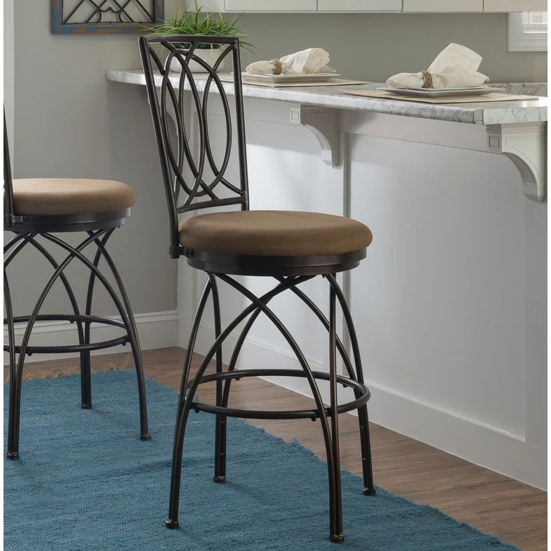 Monaco Big & Tall Industrial Bronze Metal Swivel Bar Stool - N/A
