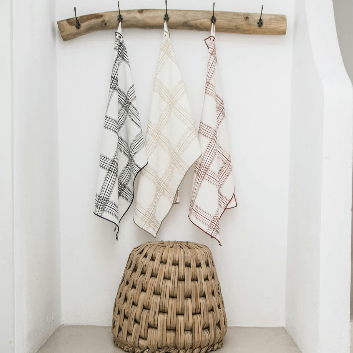 MADRAS - Torchons (x2) coton  50x75 jaune zeste