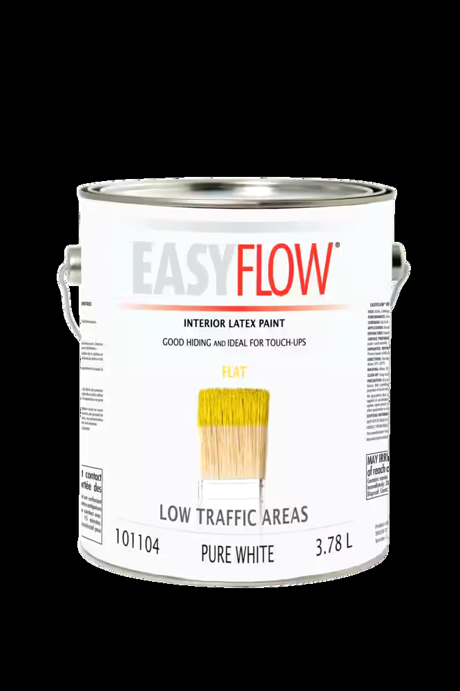 EasyFlow Interior Latex Paint, Flat, White Base, 3.78-L/1-Gallon