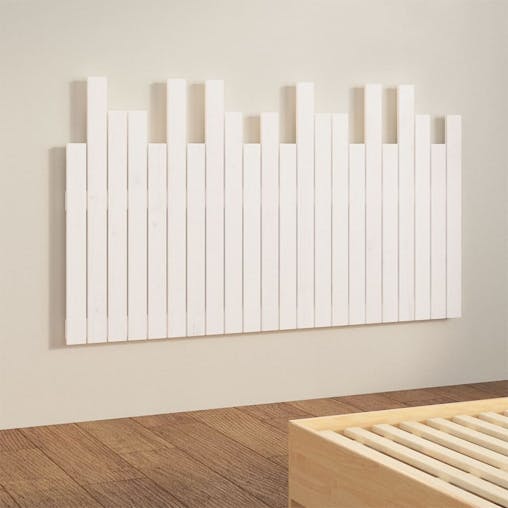 NNEVL Wall Headboard White 140x3x80 cm Solid Wood Pine