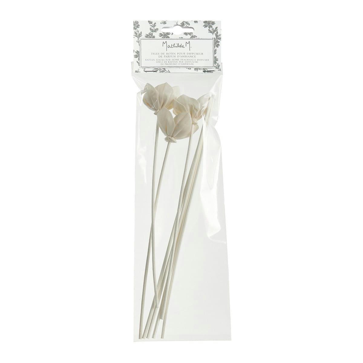 - Sachet de 3 tiges Fleurs et 4 tiges de rotin 25 cm
