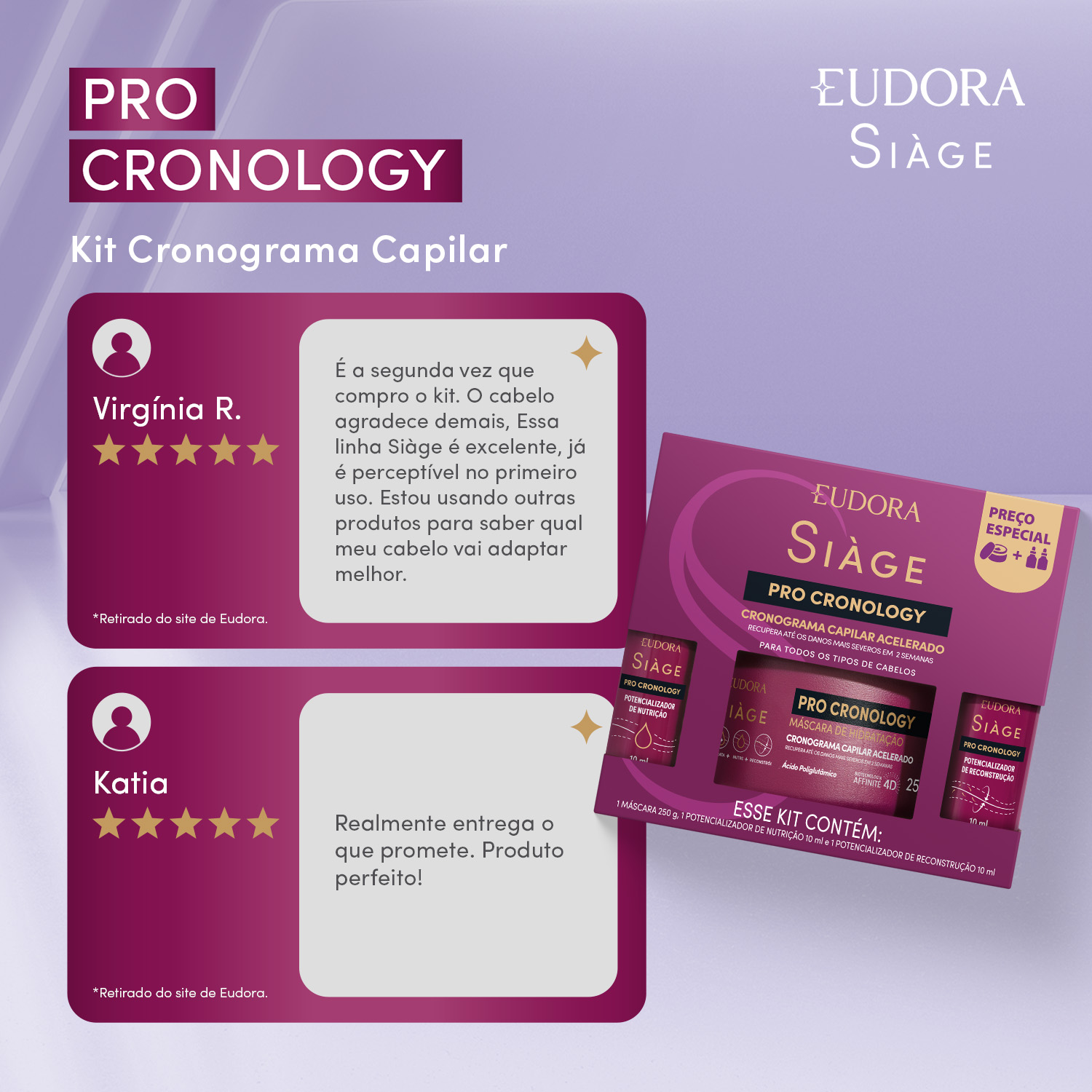 Kit Cronograma Capilar Acelerado Siàge Pro Cronology (3 itens)