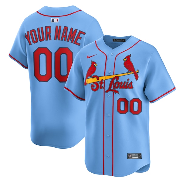St. Louis Cardinals Nike Alternate Limited Custom Jersey - Light Blue/White