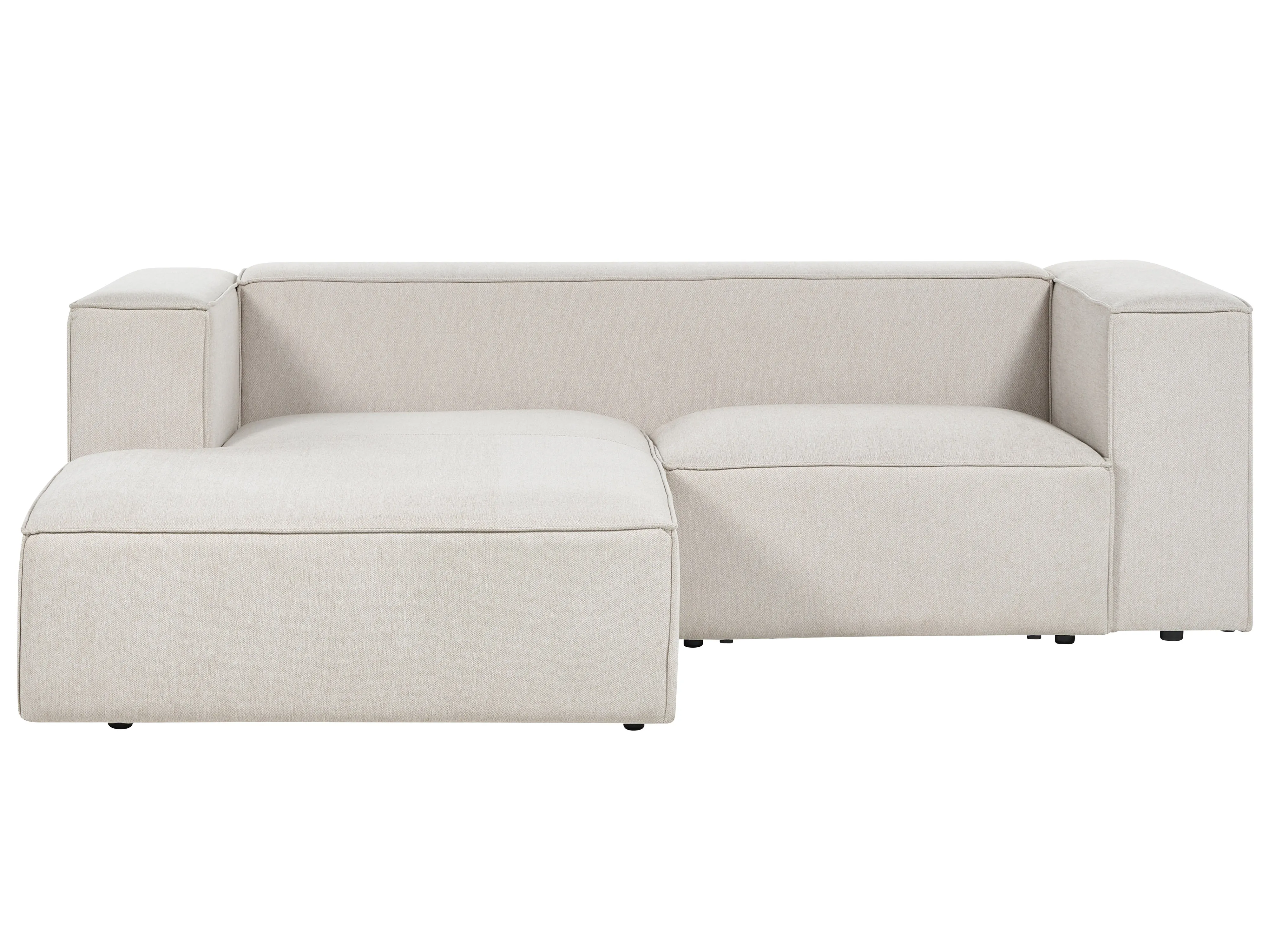 Corner Sofa 2 Seater VERNON Fabric Light Beige Right Hand