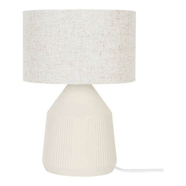 Lampe à poser en céramique blanc E27 ⌀28 x H.40cm 25W Goodhome Longclaw