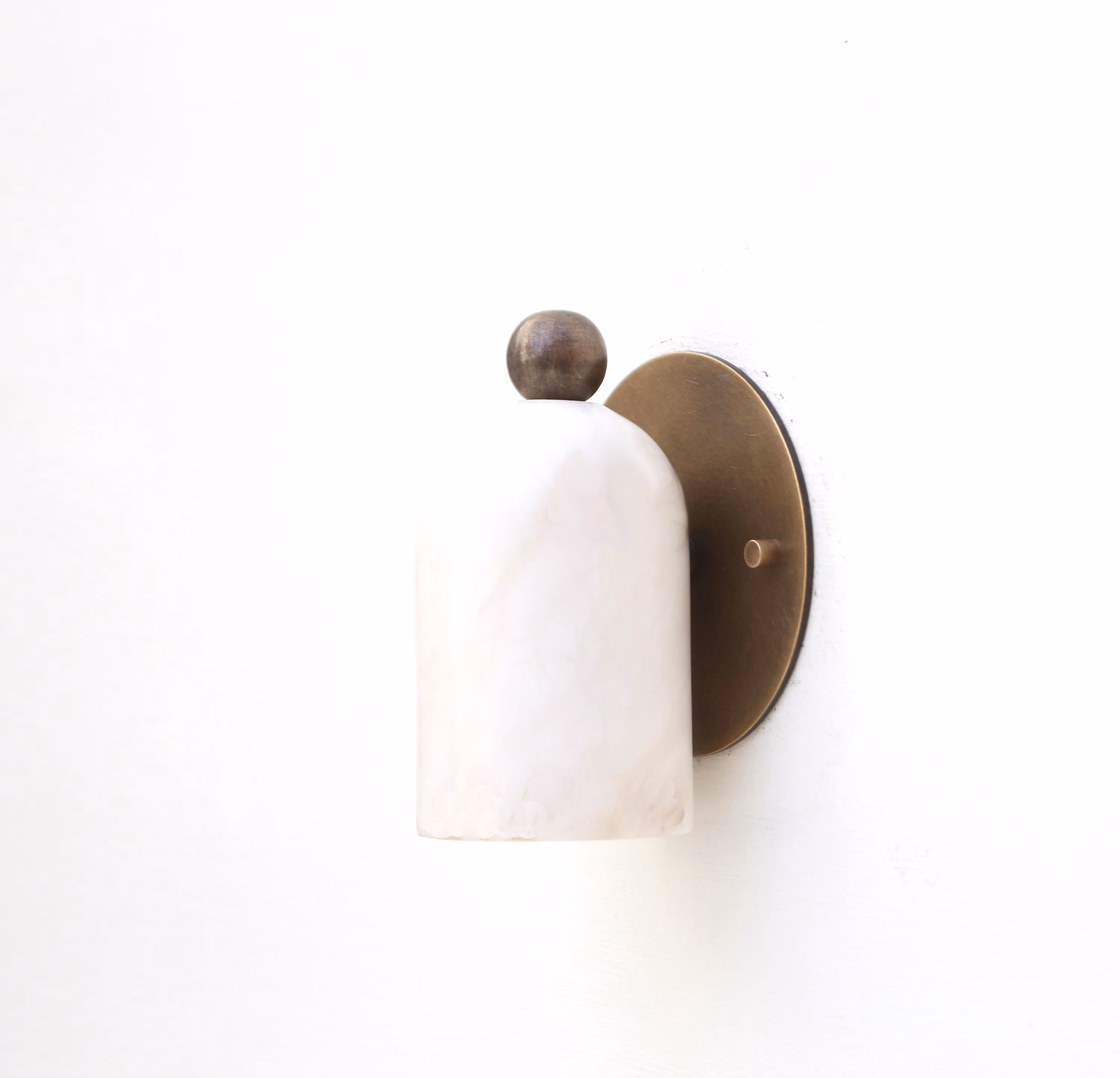 Brass Wall Sconce light - Brass Wall Sconce Light- Brass Wall Sconce with Alabaster Shade, UL Listed. No.0042
