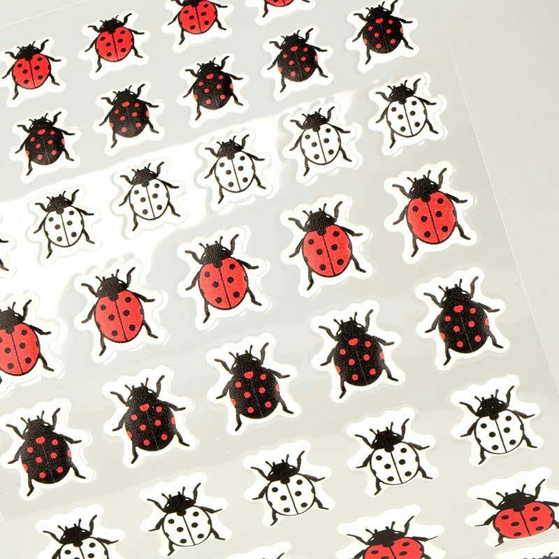 COCCINNELLES - 54 stickers puffies coccinelles